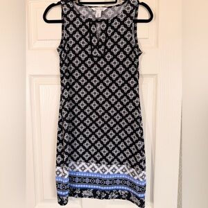 White House Black Market Monochrome Patterned Jersey Knit Dress Women’s XXS